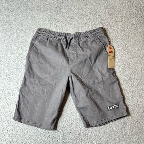 Levi's Shorts Boys M 10-12 Gray Drawstring Slim Fit Chino Shorts NEW - Picture 1 of 8